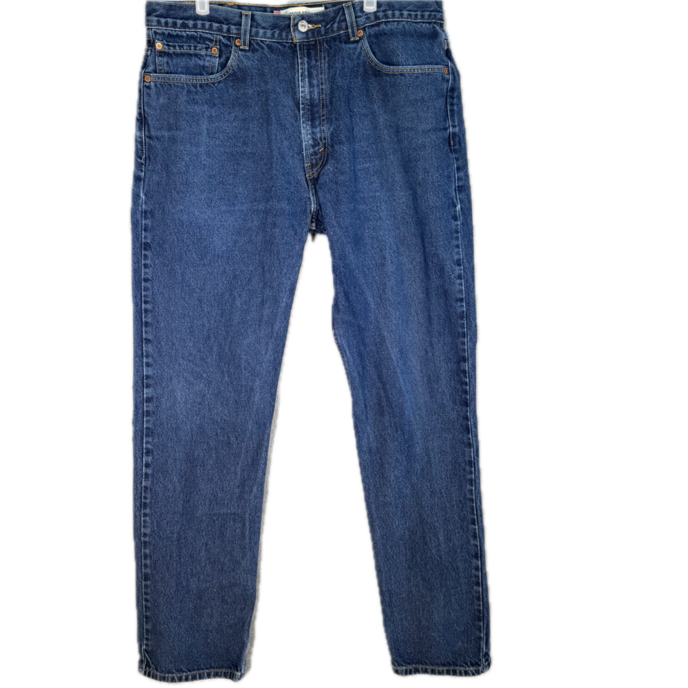 Levi’s 505 Men’s Jeans 38 x 34 Blue Denim Stretch Mid-Rise Straight Leg
